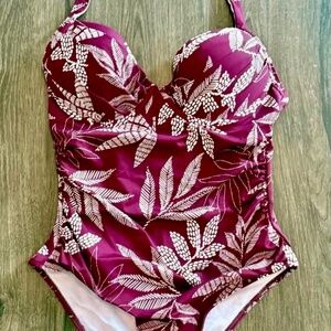 Cupshe Women's Sweetheart One-Piece Swimsuit - Maroon - Size XL